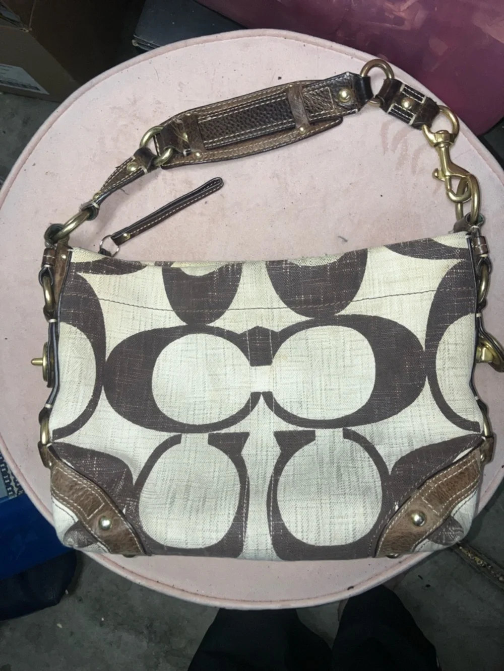 Coach Brown and Cream Shoulder Bag - Picture 9 of 9